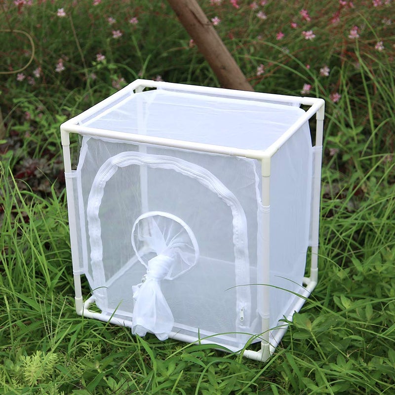 RESTCLOUD Monarch Butterfly Habitat Cage, Outdoor Insect Mesh Cage Terrarium 16" x 12" x 16" - Image 3